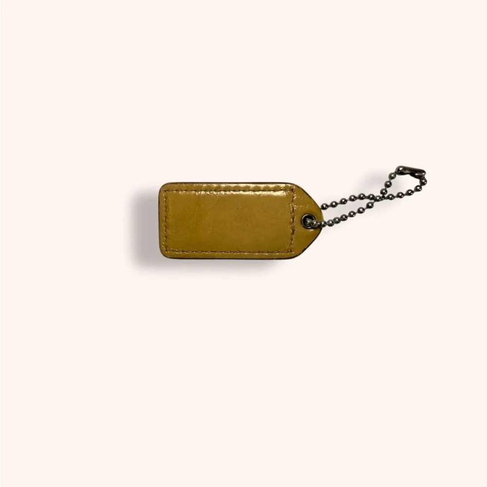 COACH Tan, Camel Brown Silver Hang Tag, Silver Ball Chain - Picture 2 of 3